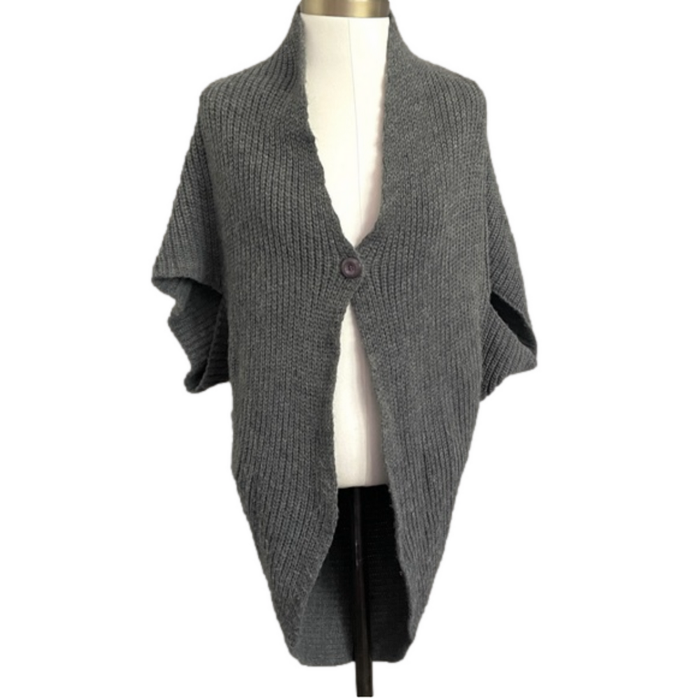 Gray Cocoon Mohair Wool Blend Cardigan Sweater Vest - S 🇮🇹 - Picture 2 of 9